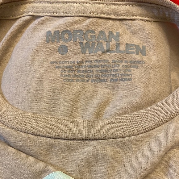 BNWT- Sz L- Morgan Wallen Graphic Short Sleeve Tee in Beige - Picture 5 of 5